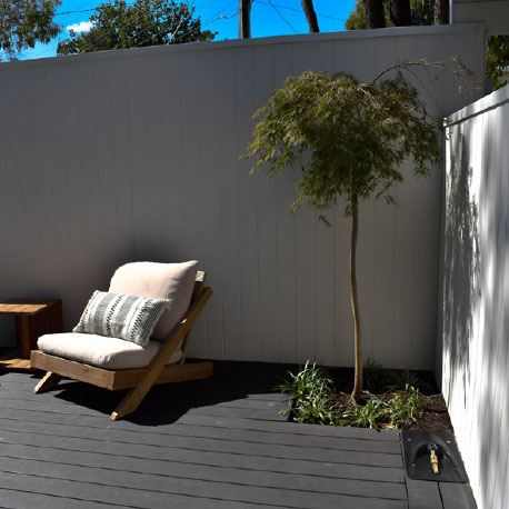 deck installation of underground hose by rolaway